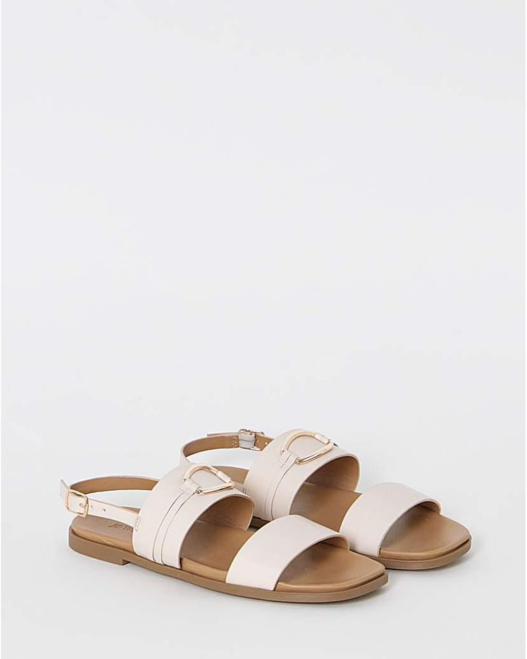 Samdal Ex JD Williams Ring Detail Sandal Ex Wide in Natural | Lyst UK