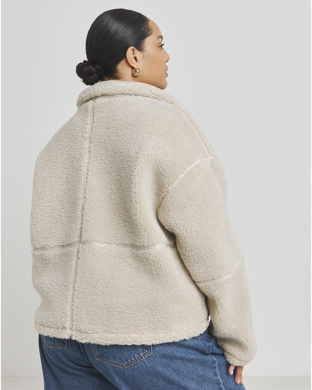 Simply Be Natural Borg Teddy Mix Jacket