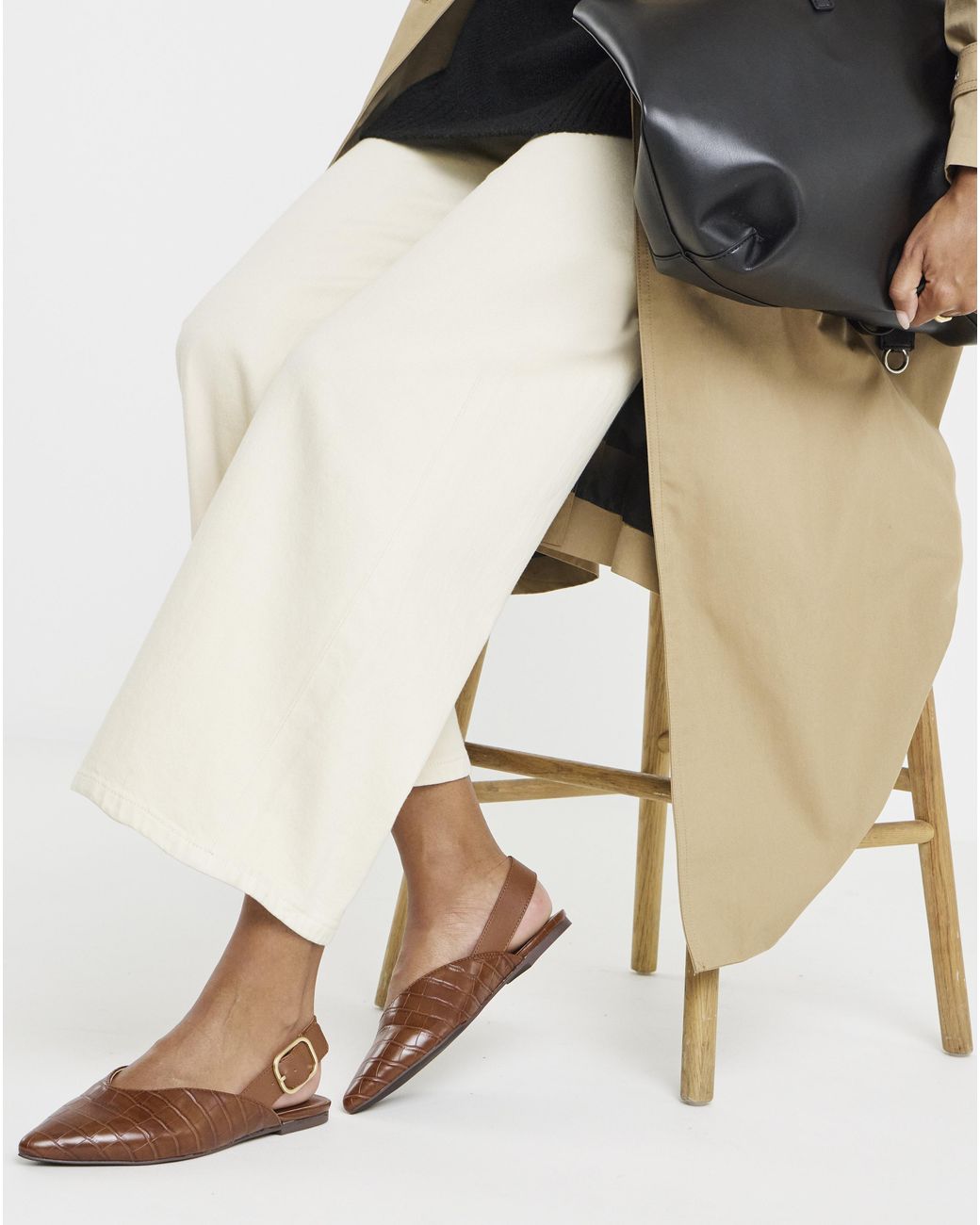 Simply Be Brown Slingback Pointed Shoe Wide