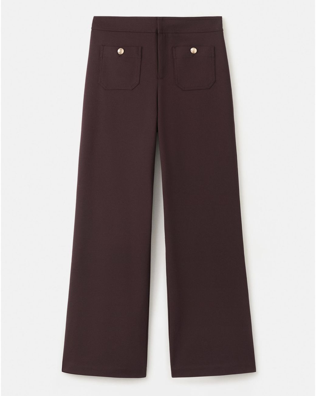 Mango Purple Wide Leg Trouser Button Detail