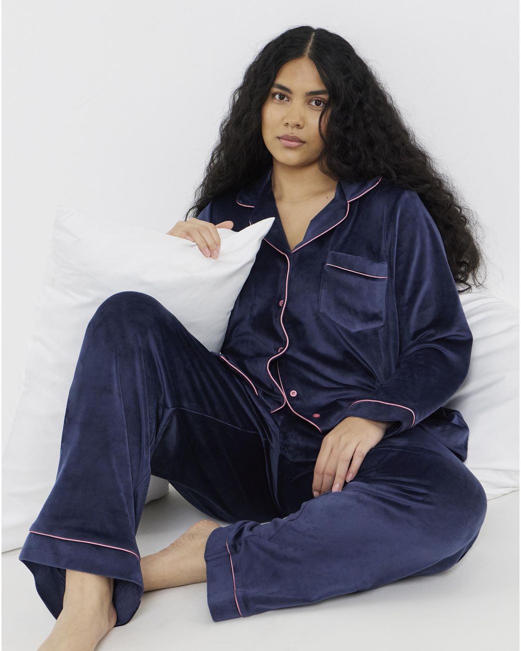 Pretty Secrets Blue Velour Button Through