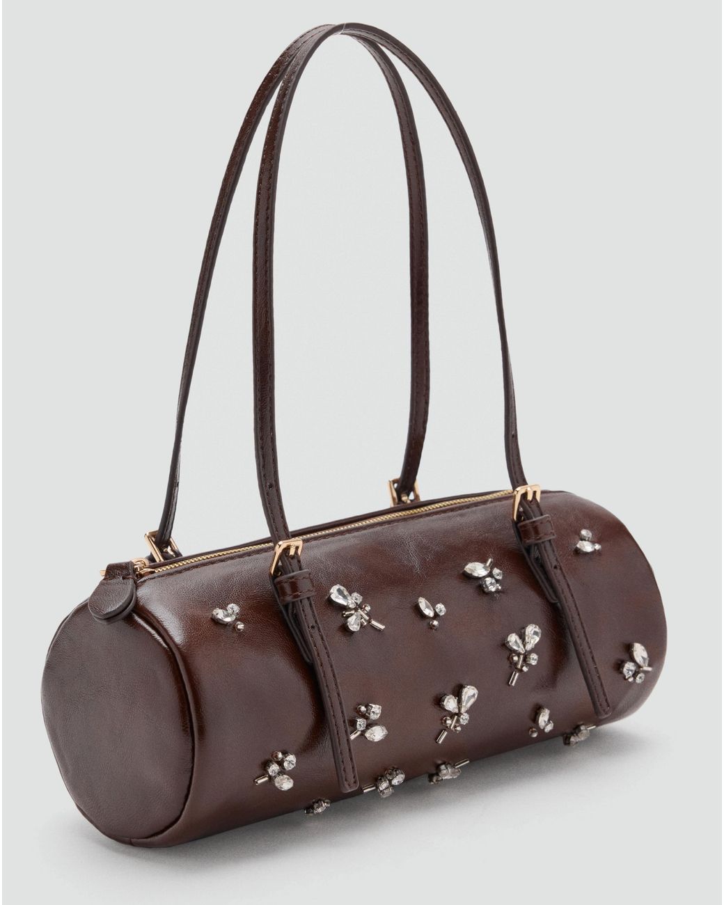 Mango Black Shoulder Bag Stone
