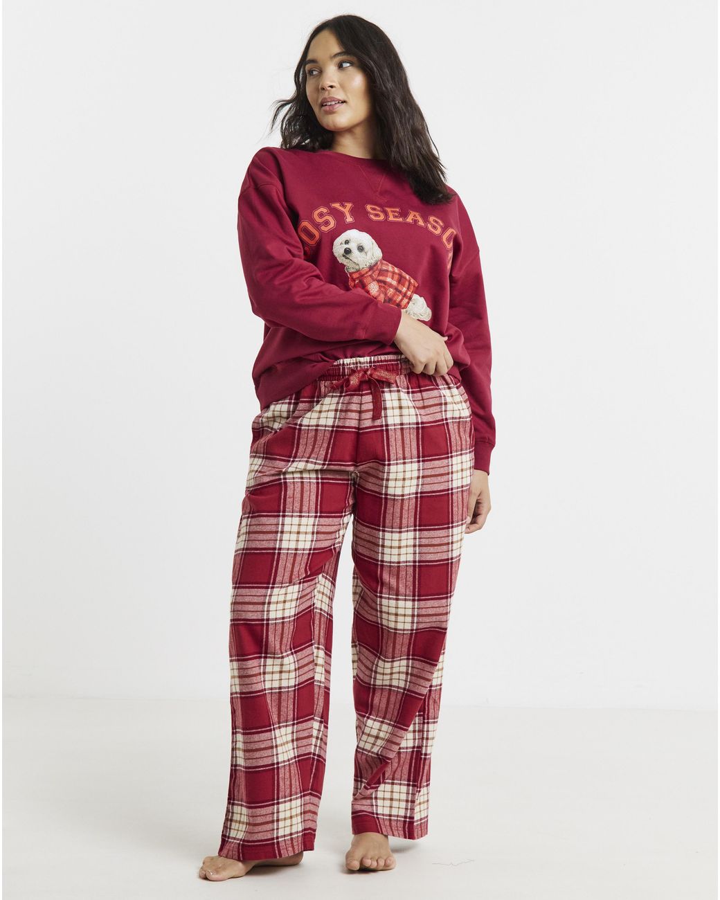 Pretty Secrets Red Dog Check Pyjama Set