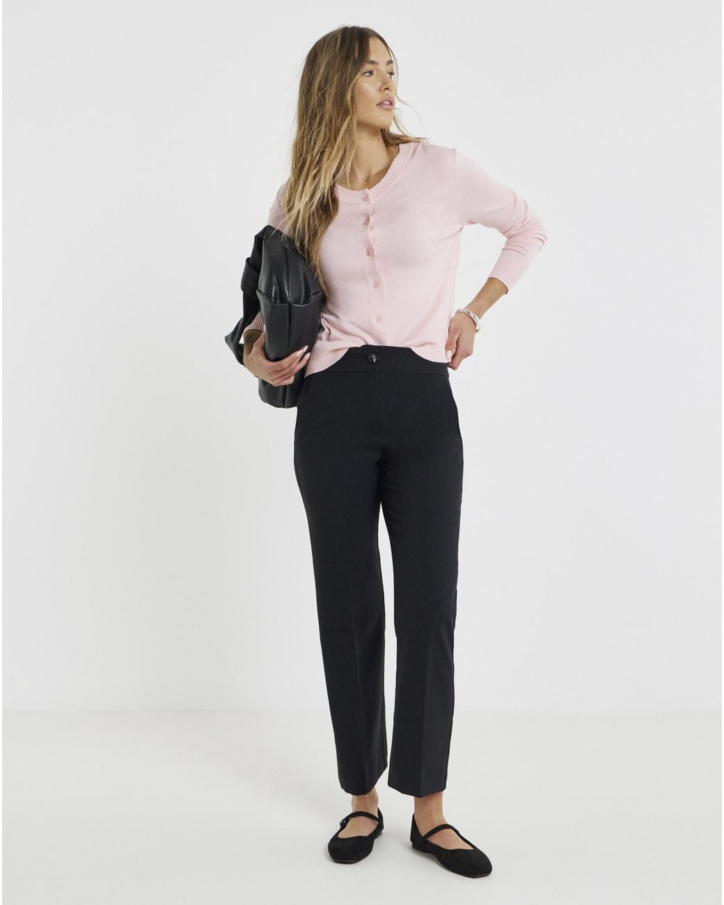 Simply Be White Straight Leg Workwear Trouser Regular