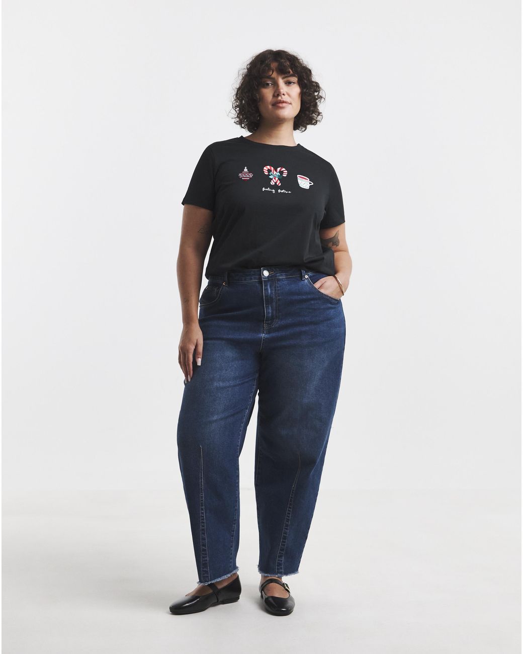 Simply Be Gray Christmas Placement Tee
