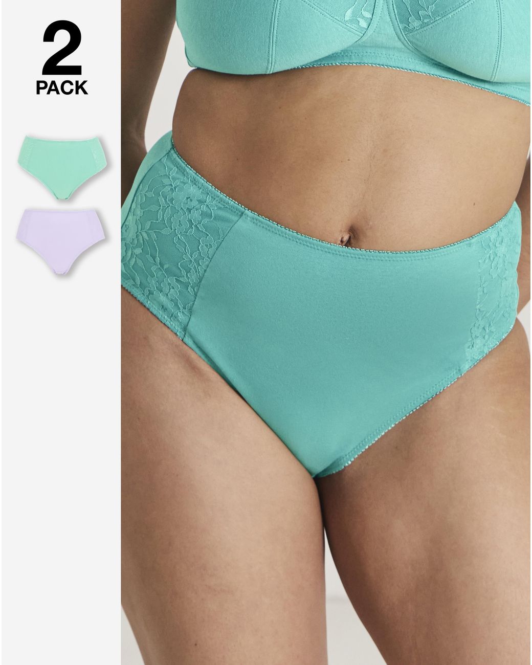 Pretty Secrets Blue New Sarah 2 Pack Full Briefs