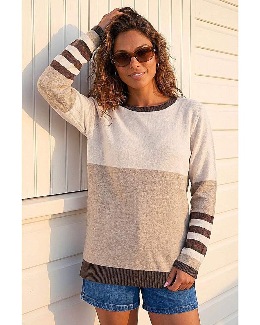Roman Natural Roman Colour Block Stripe Jumper