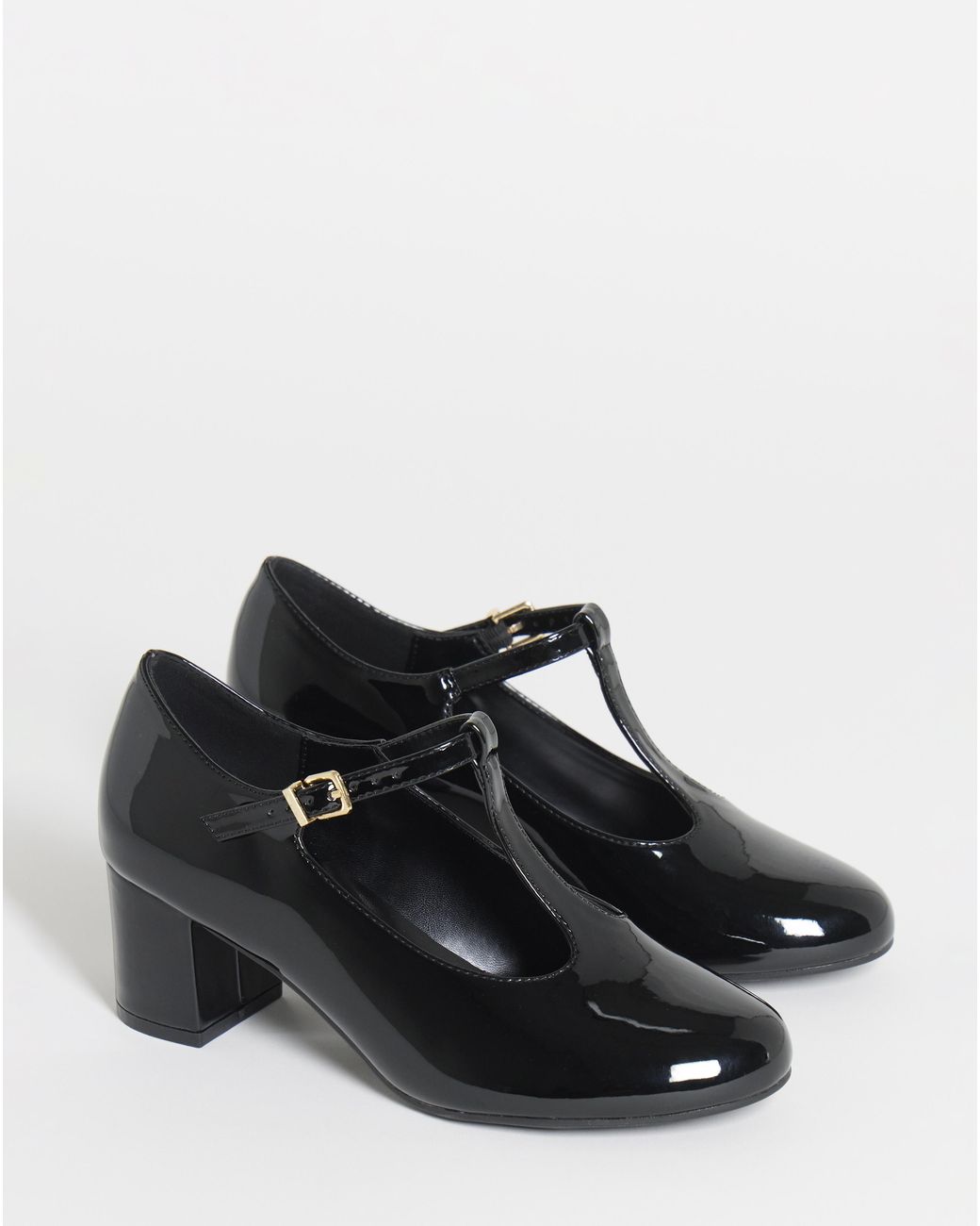 JD Williams Blue T Bar Block Heel Shoes Ex Wide