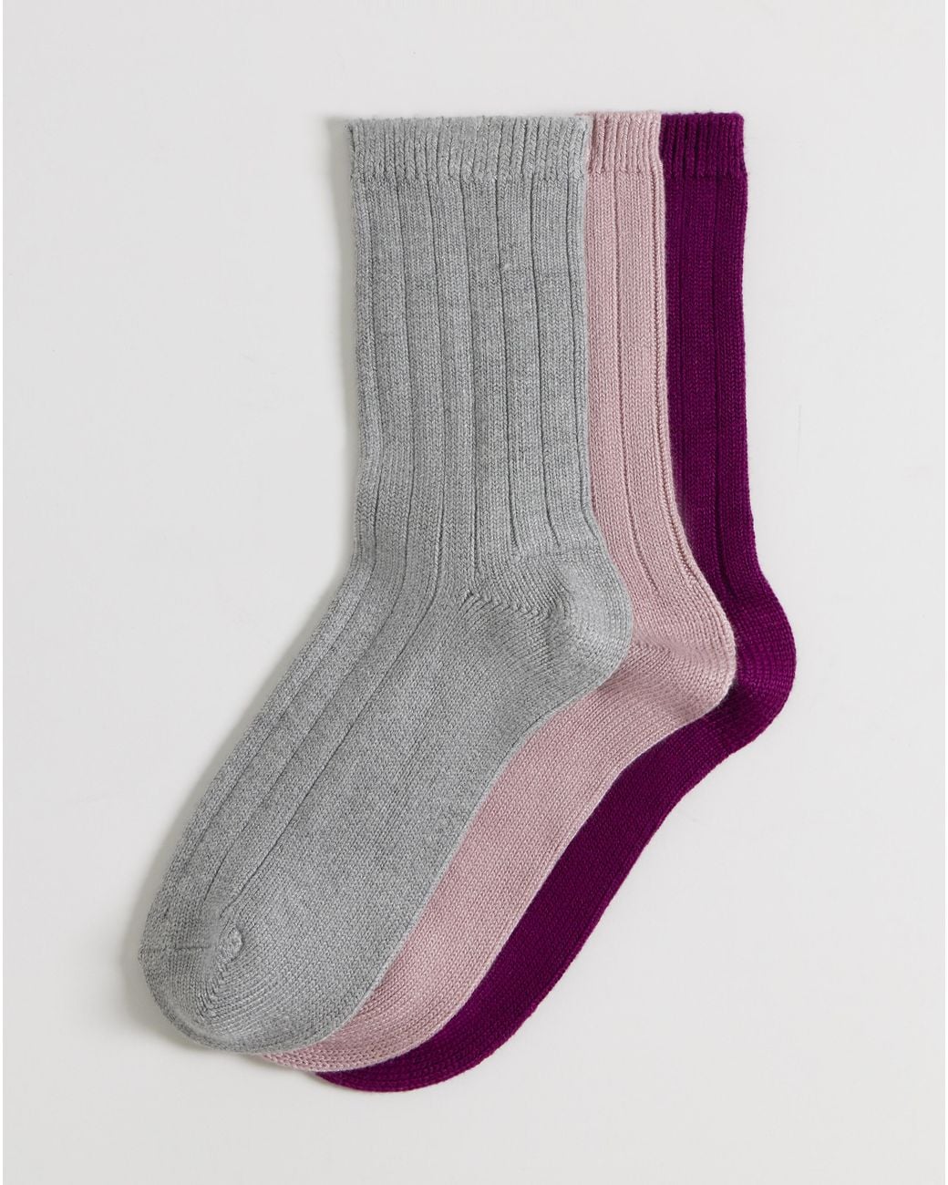 Pretty Secrets Gray 3 Pack Soft Light Thermal Socks