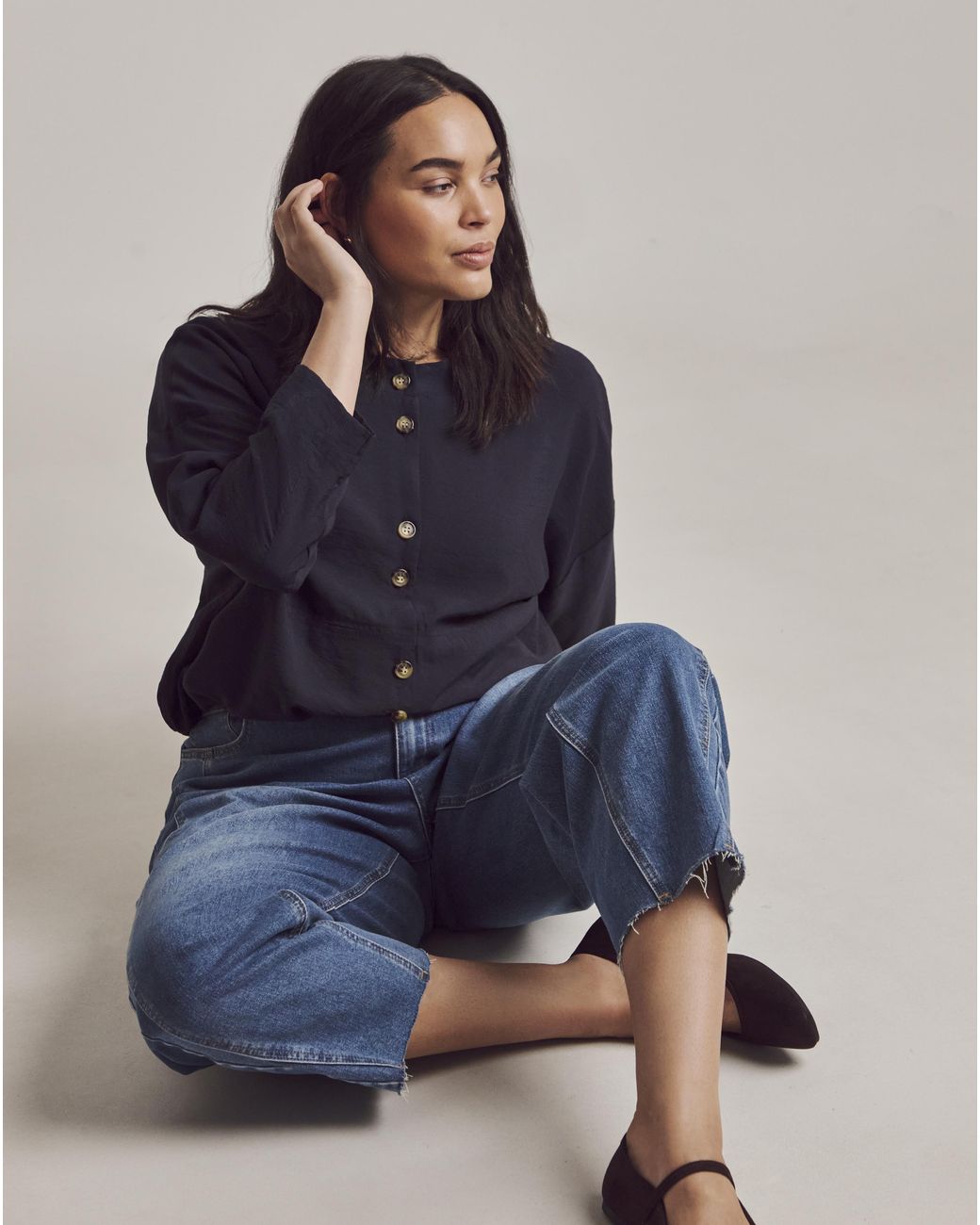 Julipa Black Pop Over Blouse