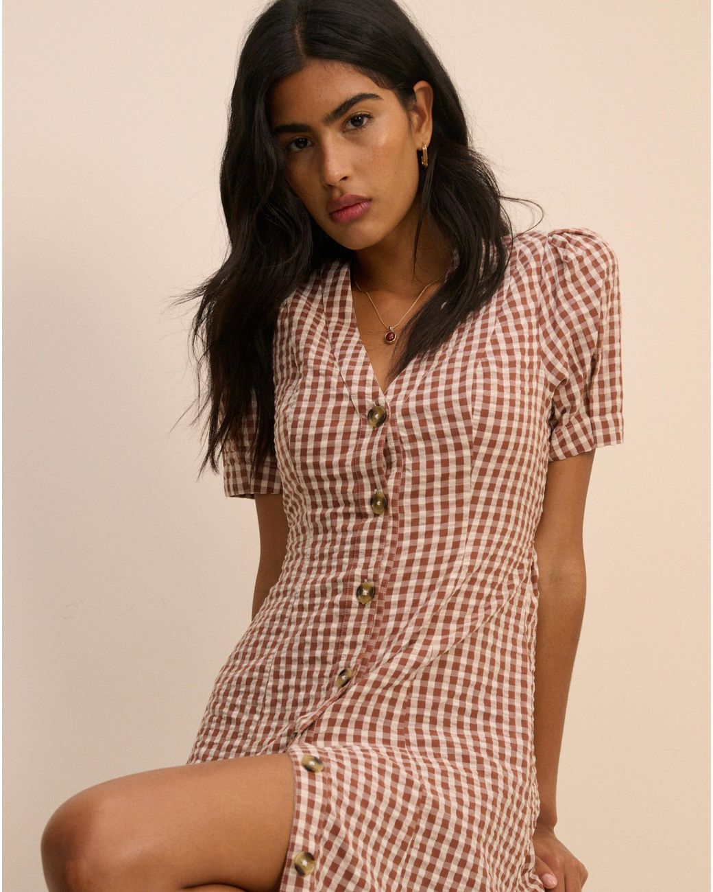 Nobody's Child Natural Zeyna Midi Dress