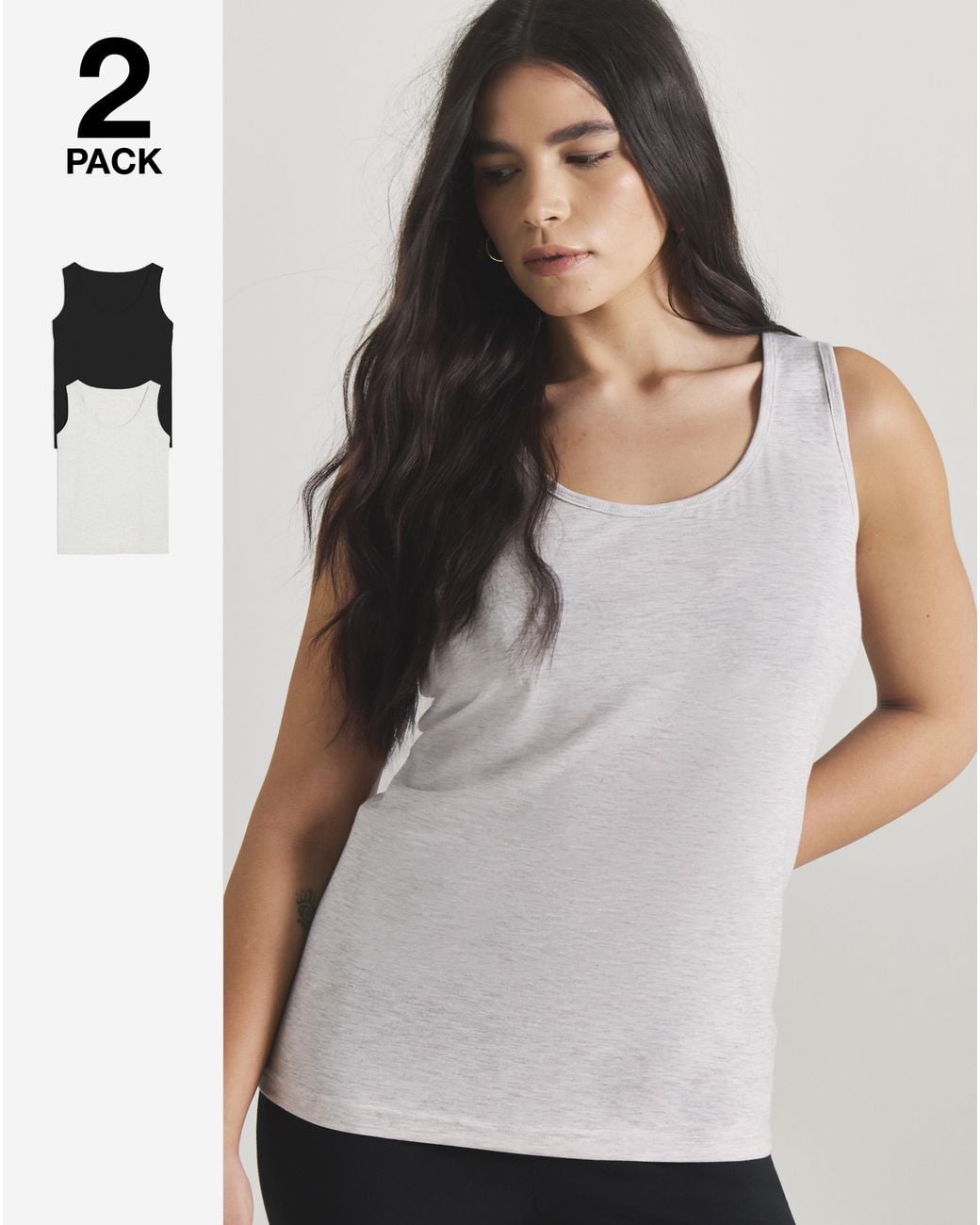 Pretty Secrets White 2 Pack Thermal Vest Tops
