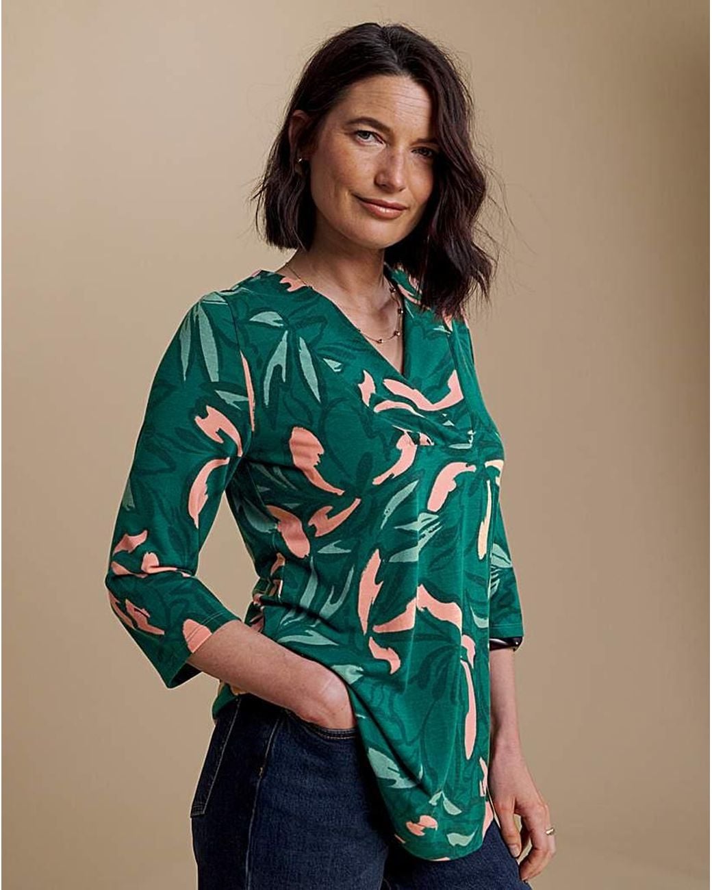 Julipa Green Petite Printed Jersey Tunic
