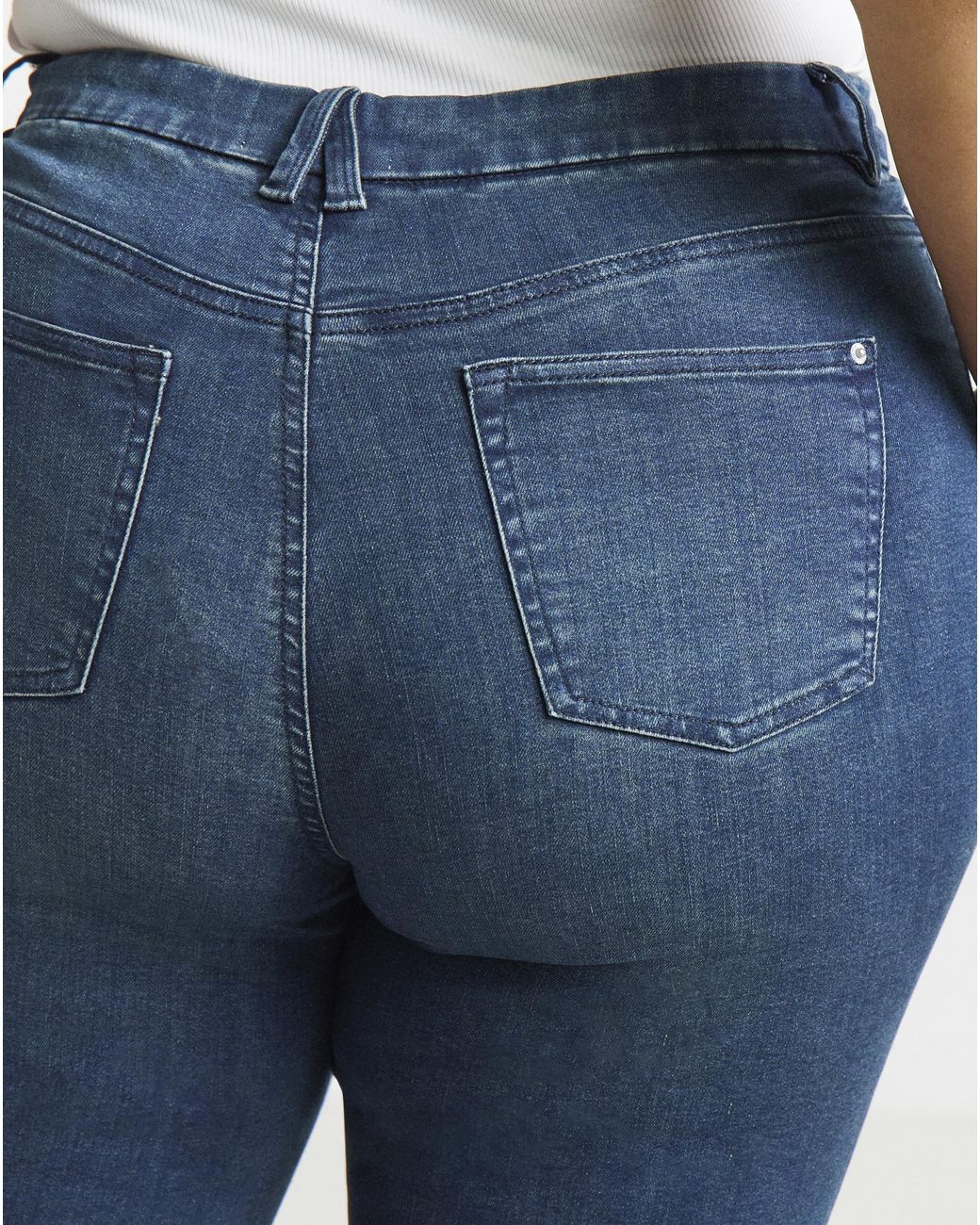 Simply Be Blue Stretch Denim Flared Jeans