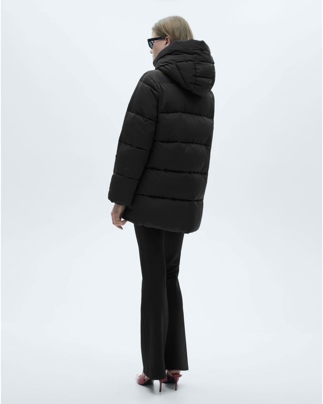 Mango Blue Quilted Anorak Puffer With Hood