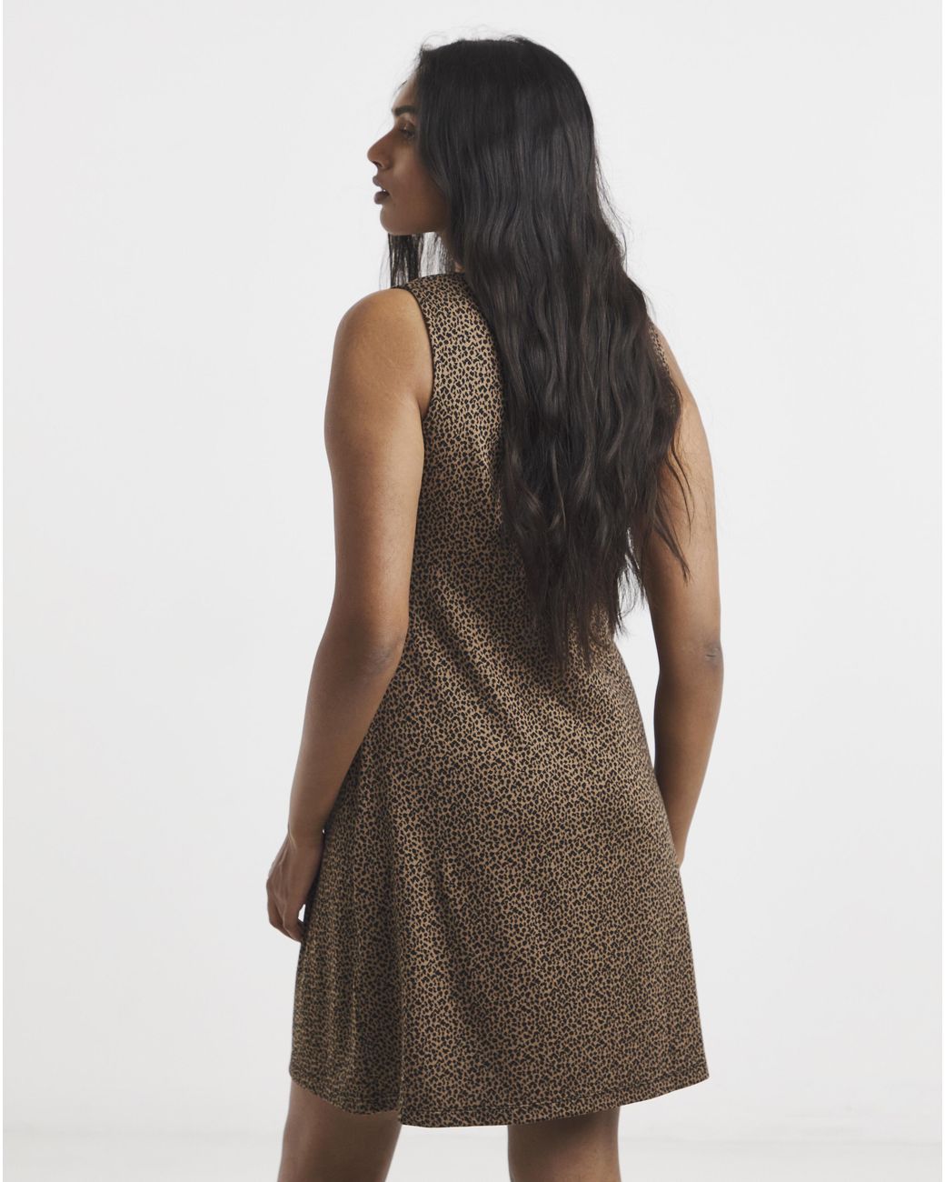 Simply Be Brown Jersey Jacquard Shift Dress