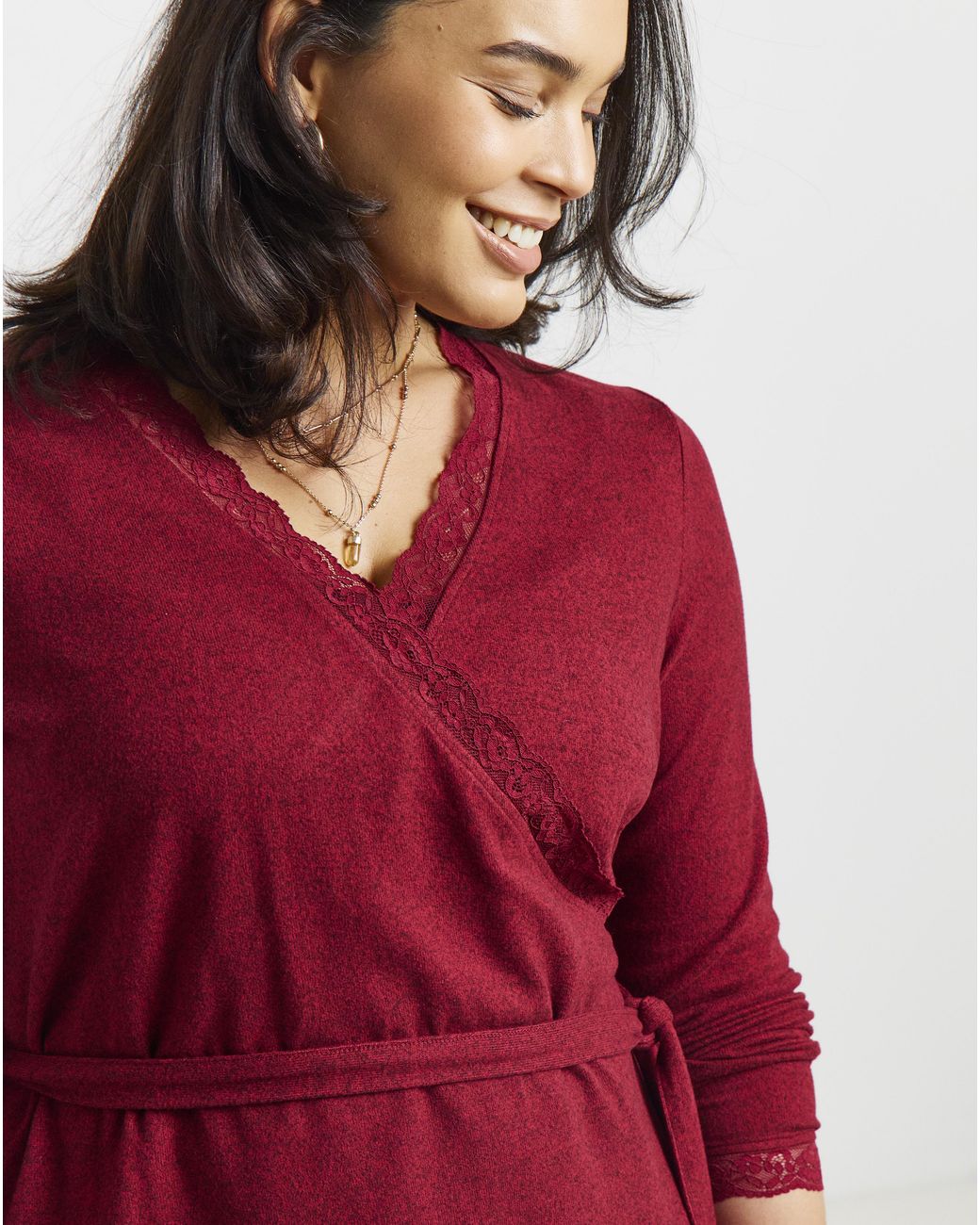 Simply Be Red Cosy Wrap Top