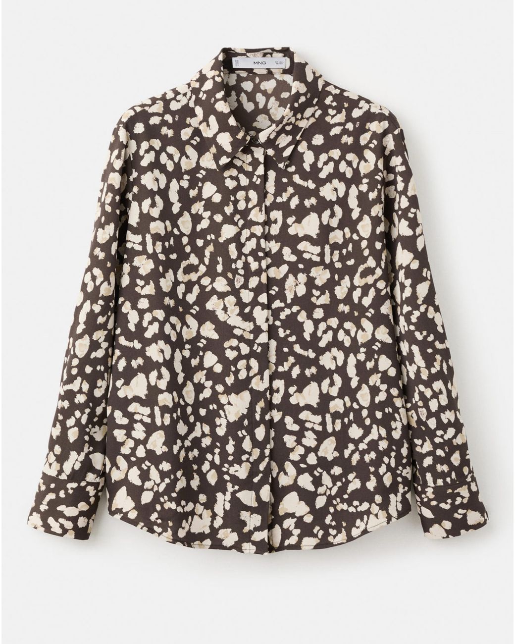 Mango Black Animal Print Shirt