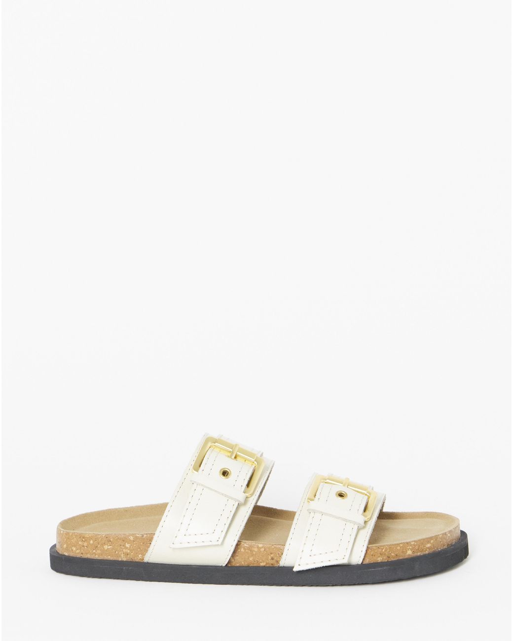Simply Be Natural Two Strap Buckle Sandals Wide Fit