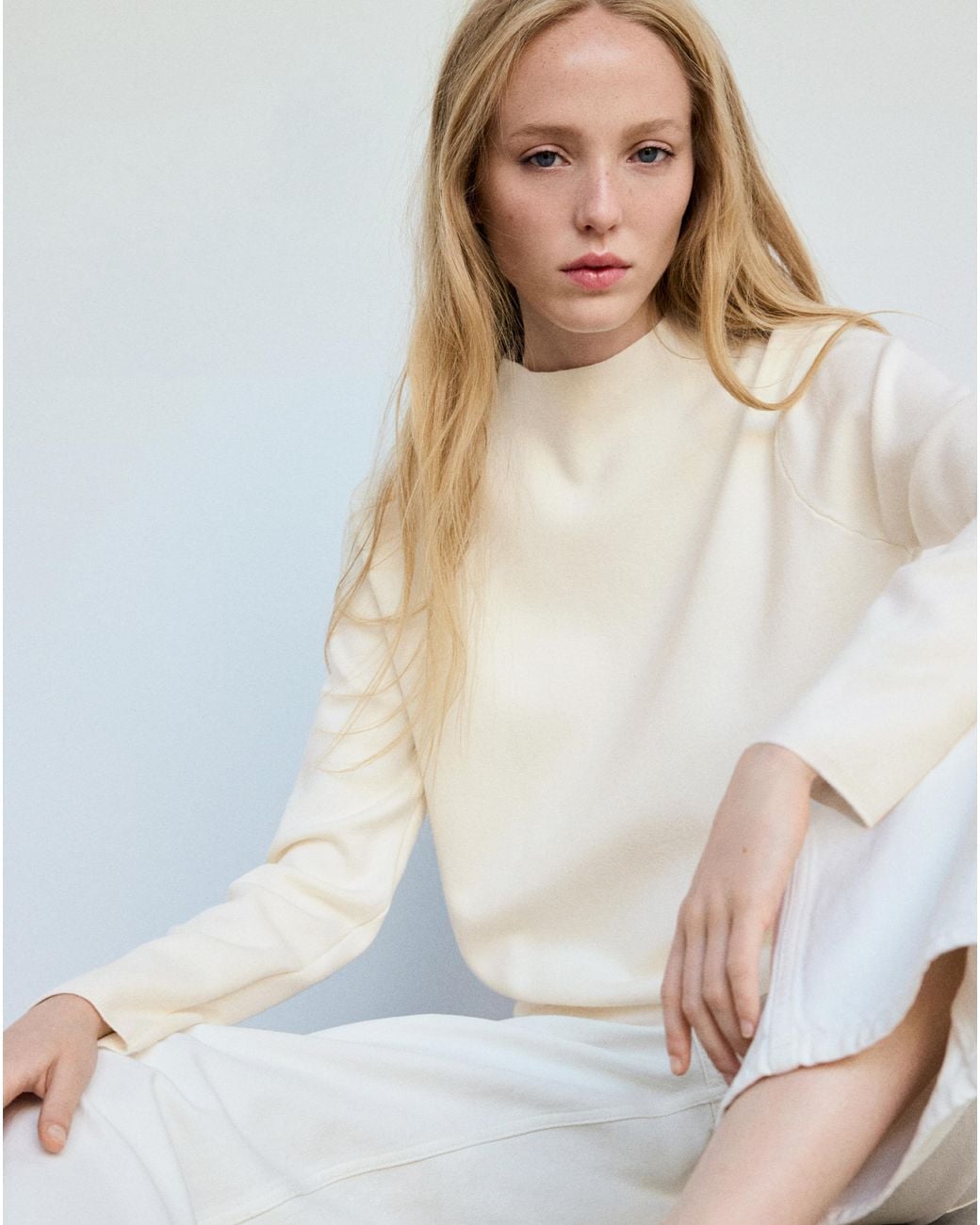 Mango White Sweater Chimney