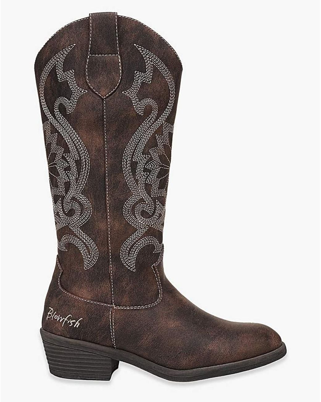 Blowfish Brown Stutter Western Boots