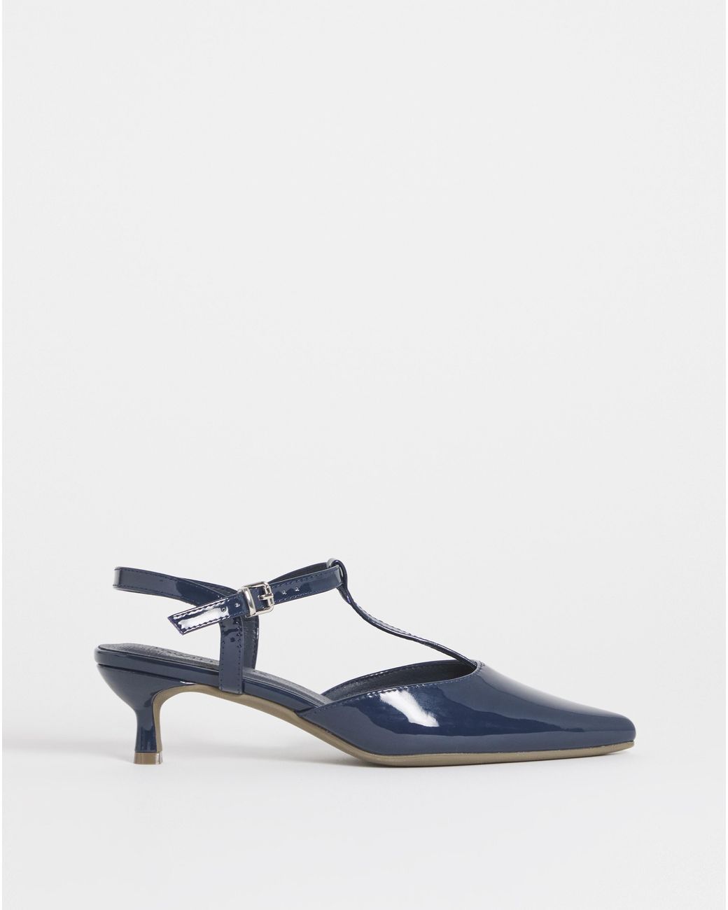 JD Williams Blue T Bar Pointed Toe Heeled Shoes Wide