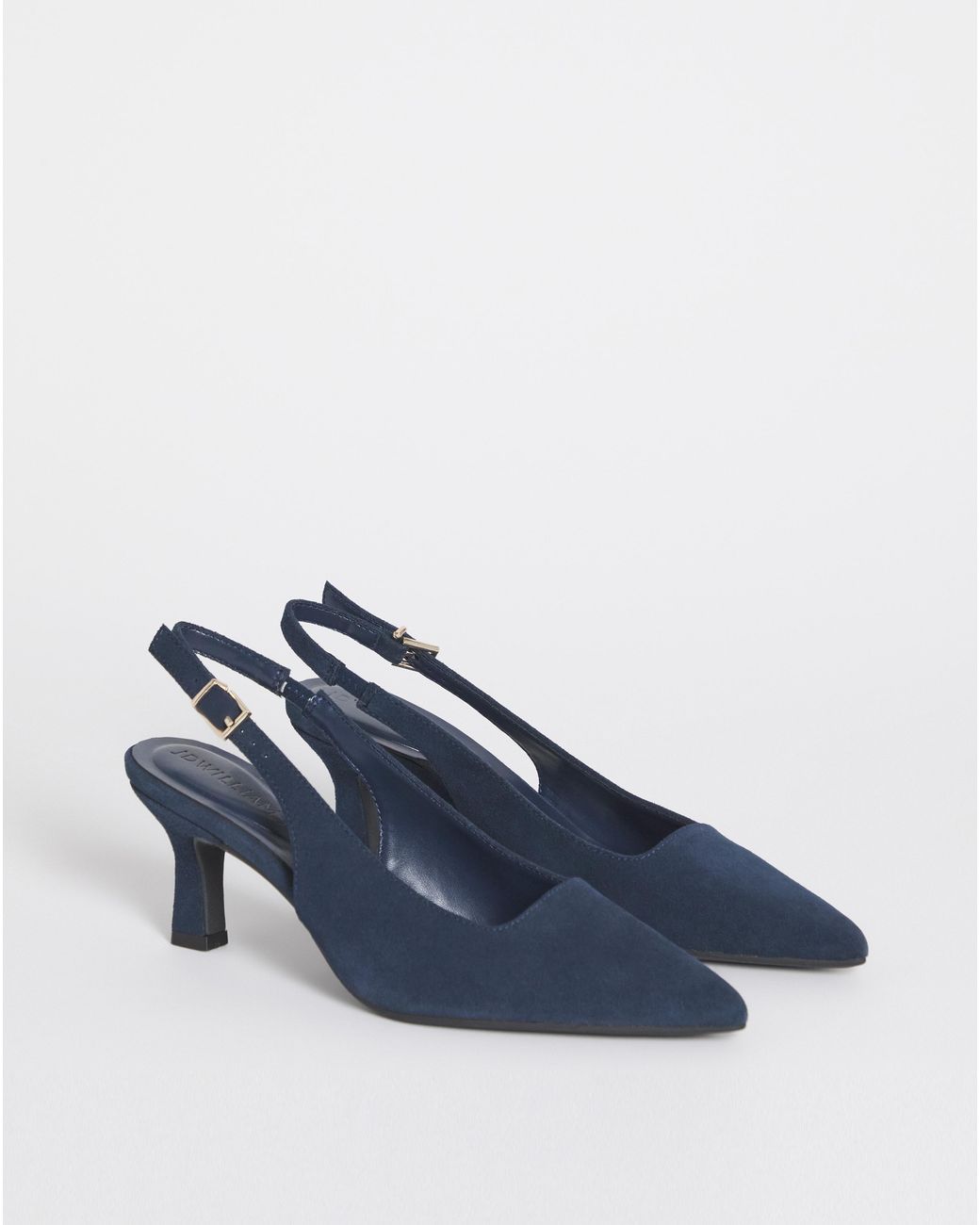 JD Williams Blue Pointed Toe Slingback Heels Ex Wide
