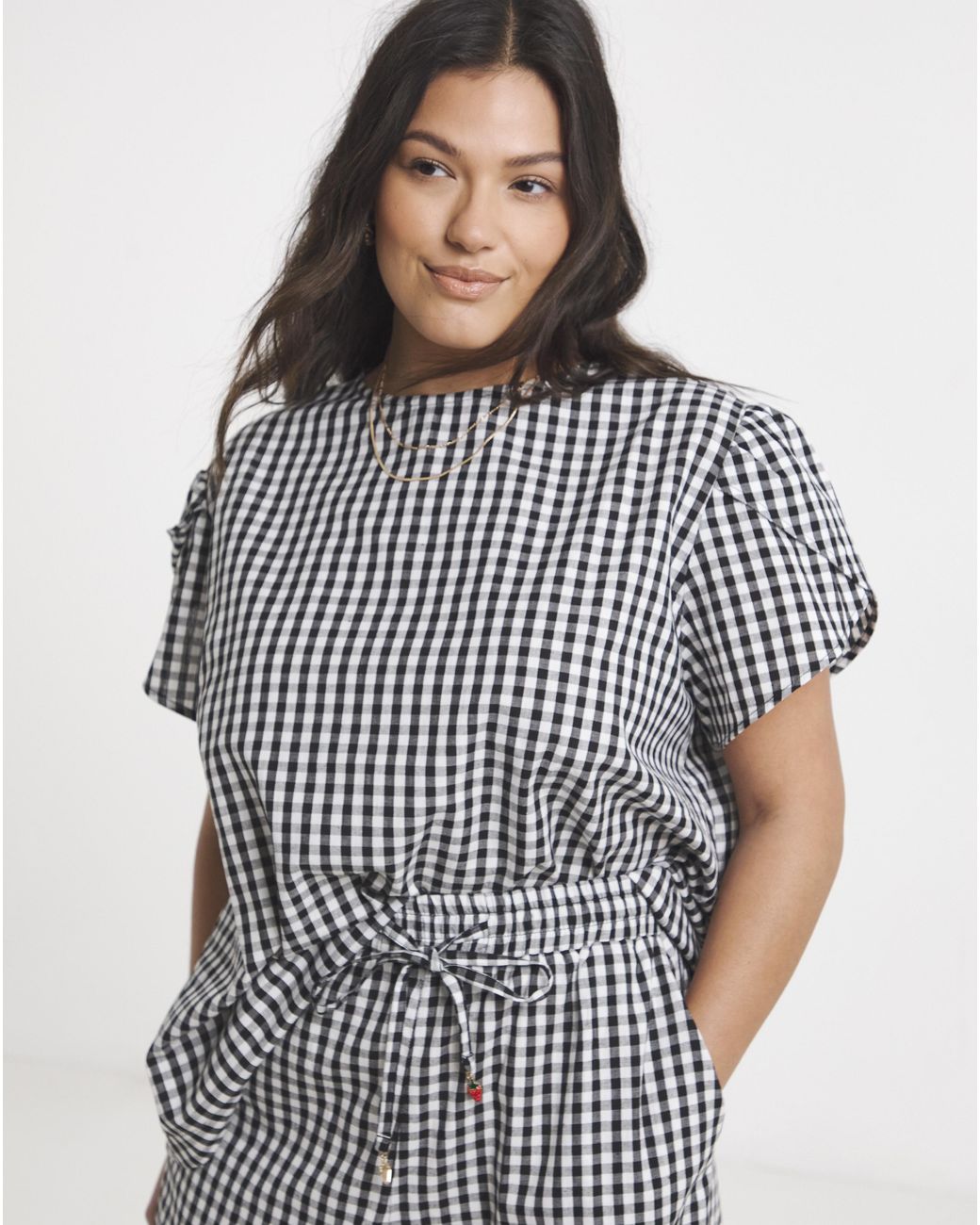 Simply Be Black Petal Sleeve Boxy Top