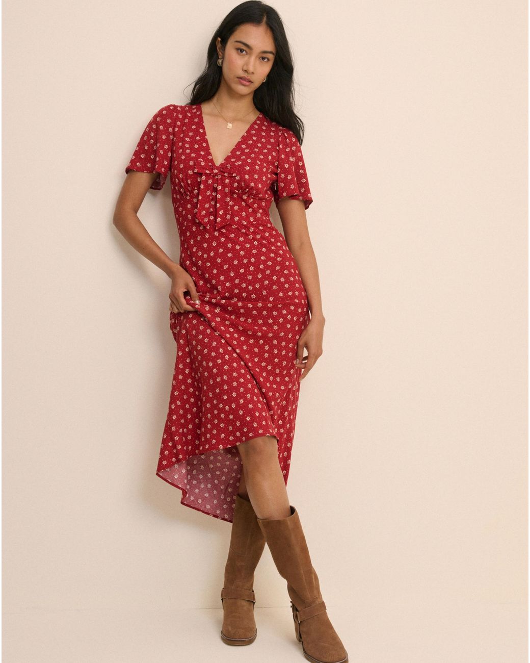 Nobody's Child Red Nobodys Child Faith Midi Dress