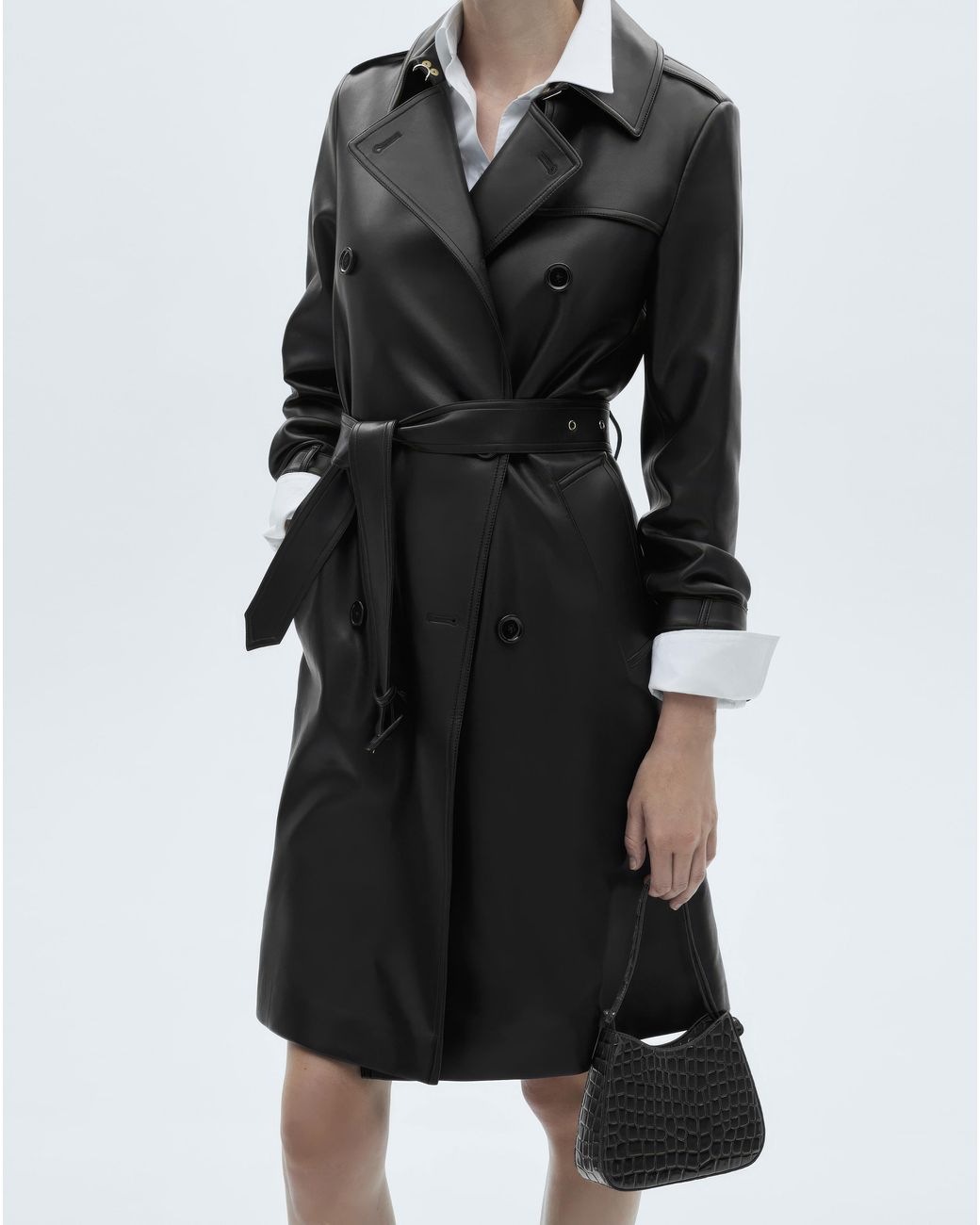 Mango Black Trenchcoat Polanapu