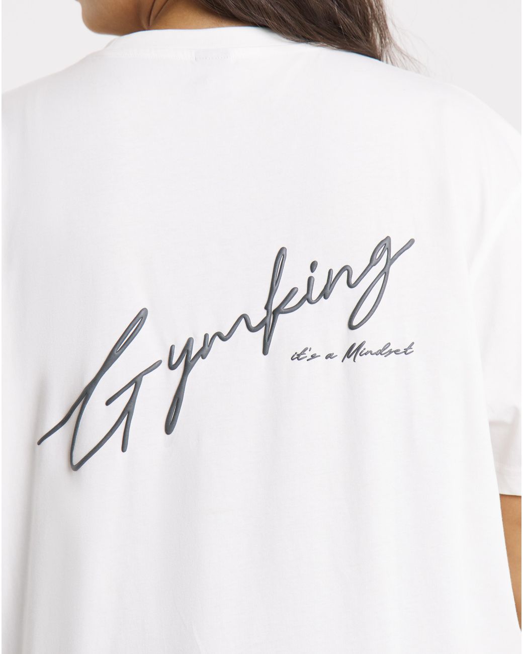 Gym King White Mindset Boyfriend T-Shirt