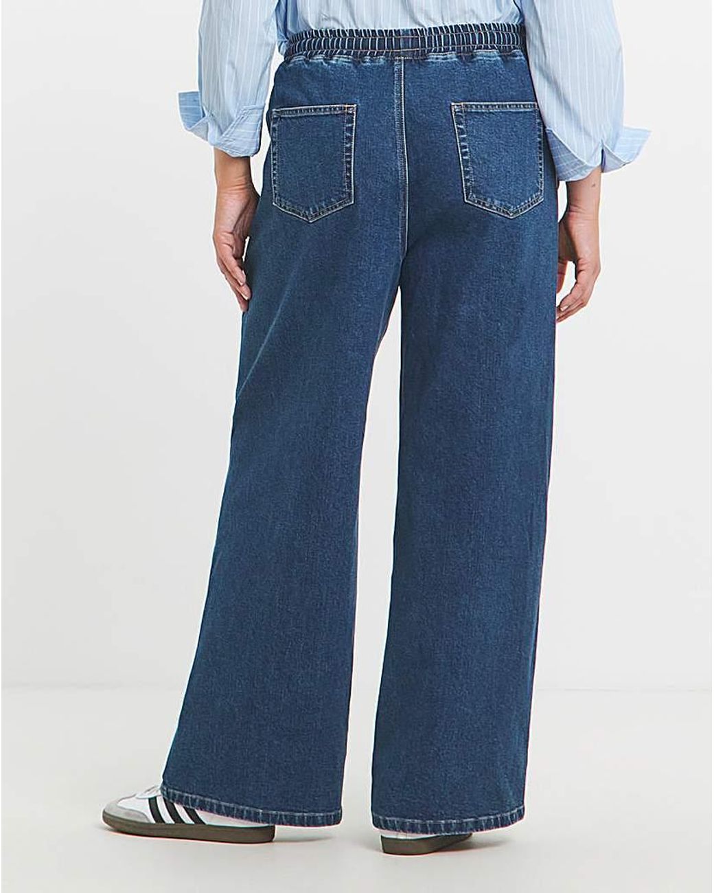 Simply Be Blue Tie Waist Jogger Jeans