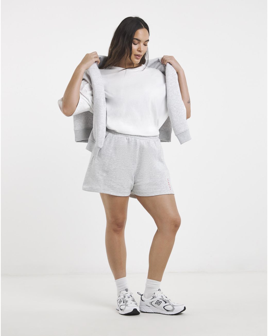 Gym King White Shadow Seam Detail Short