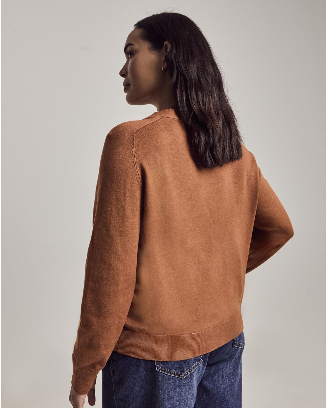 Julipa Brown V-Neck Cardigan