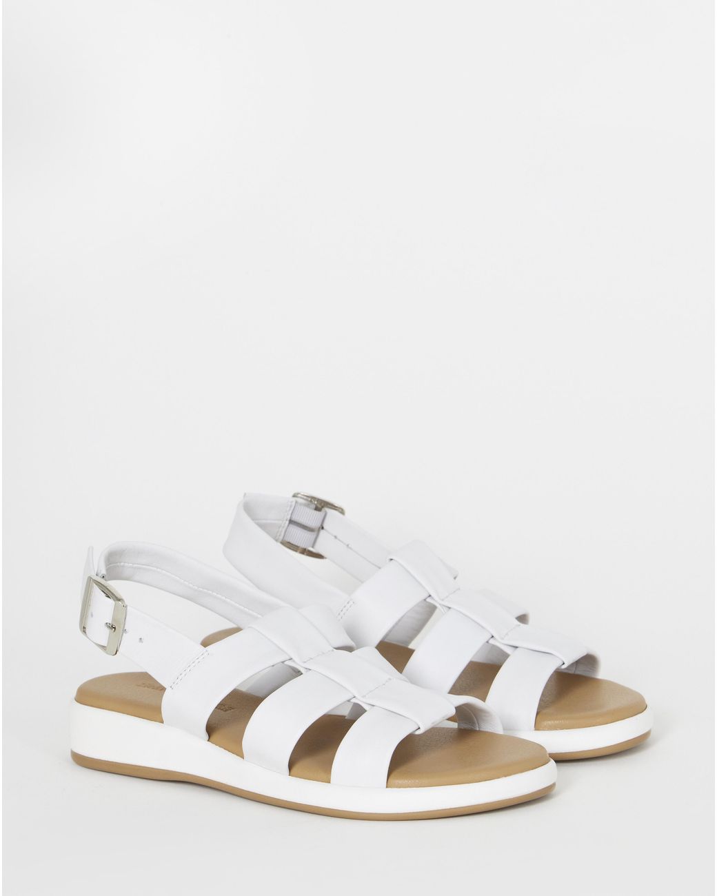 Heavenly Soles White Tubular Fisherman Sandal Wide
