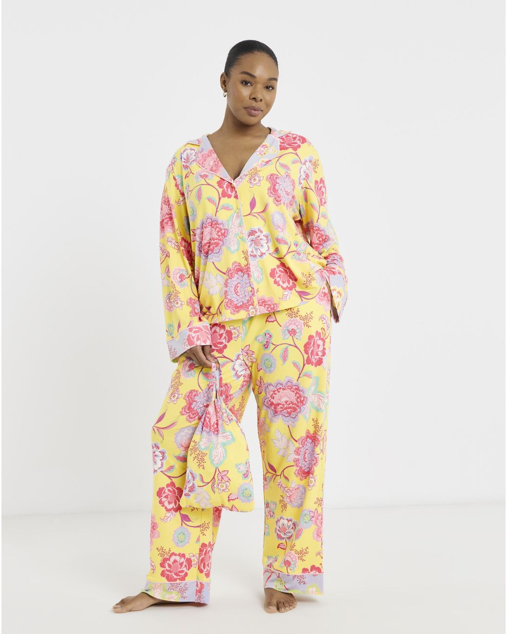 Figleaves Orange Floral Revere Set