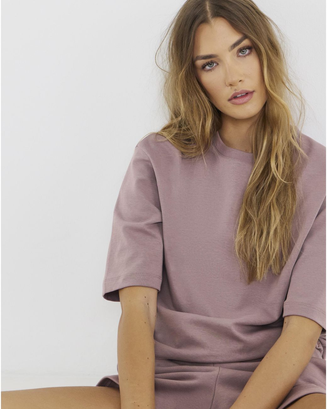 Sweaty Betty Purple Cotton Longline T-Shirt