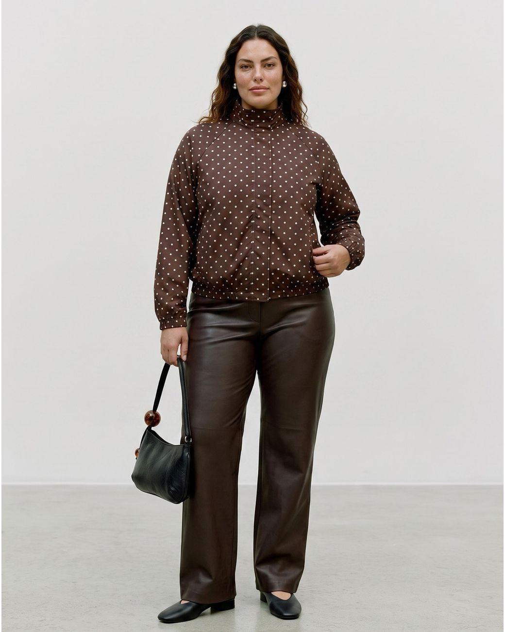 Vero Moda Brown Kayla High Neck Polka Jacket