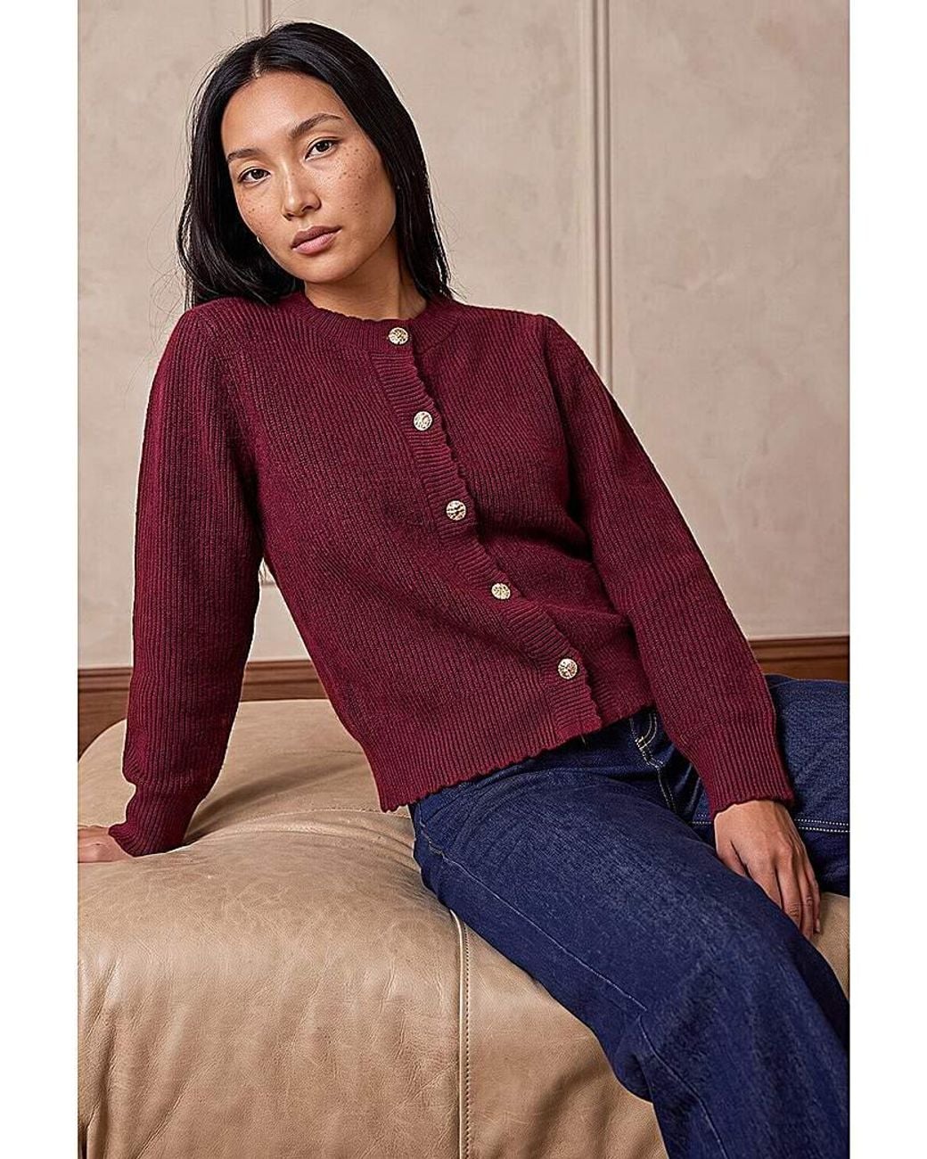 Roman Red Roman Multi Button Knit Cardigan