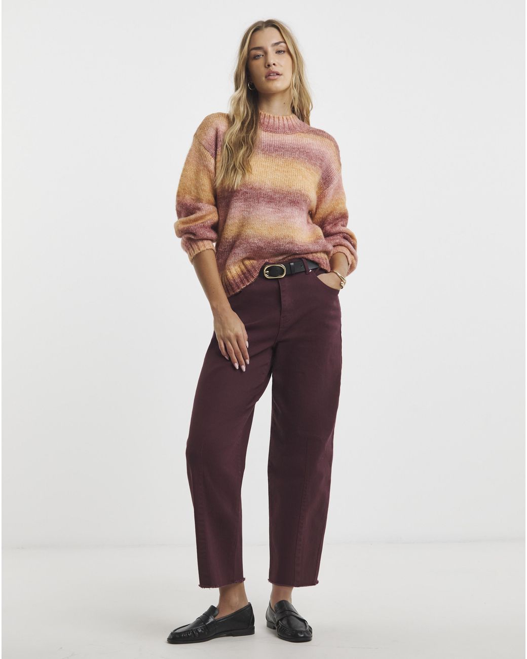 Native Youth Red Striped Fluff Jumper