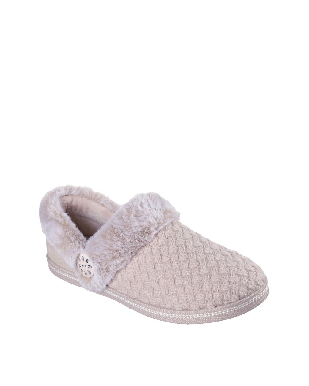 Skechers Pink Fur Memory Foam Slipper D Fit