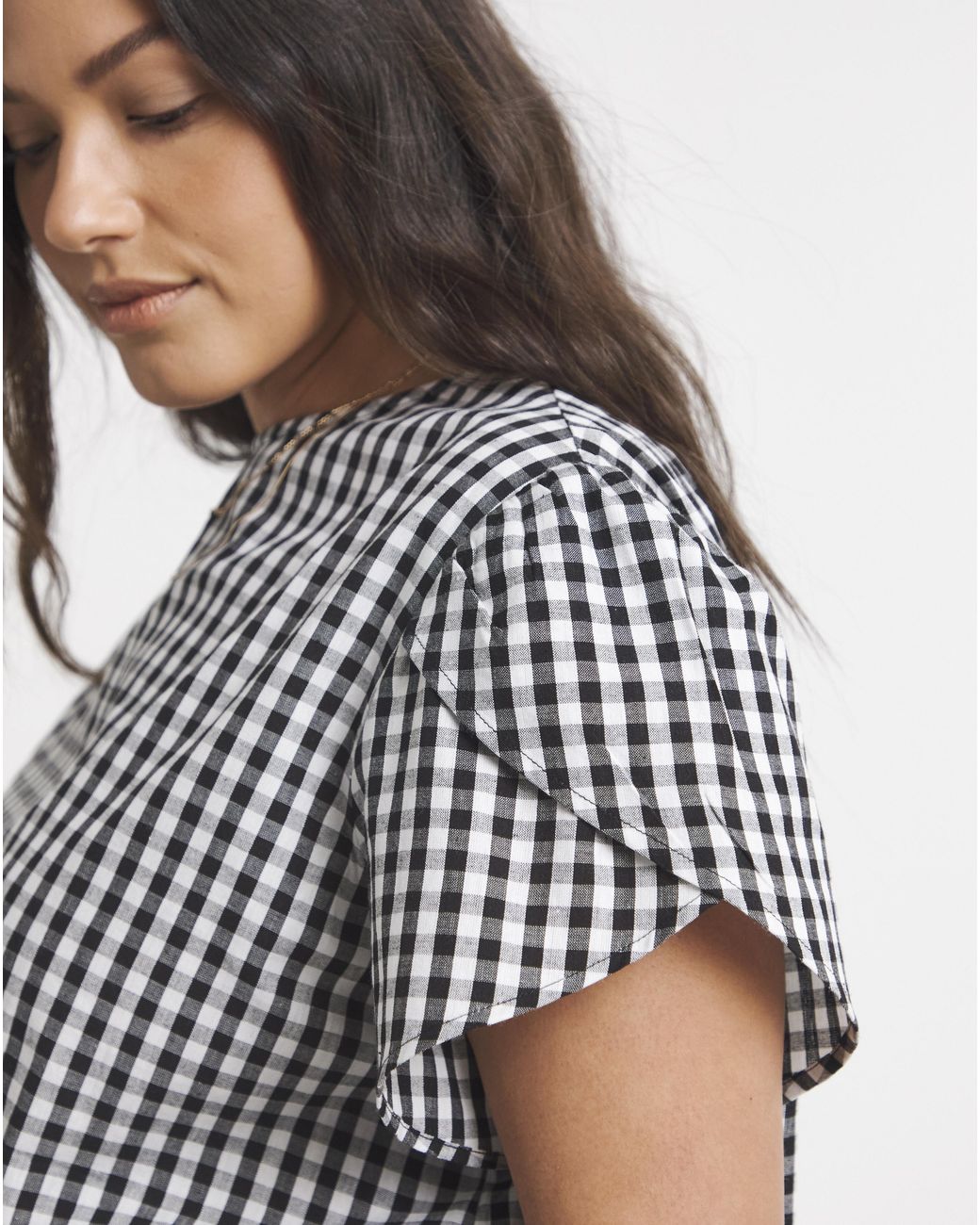 Simply Be Black Petal Sleeve Boxy Top