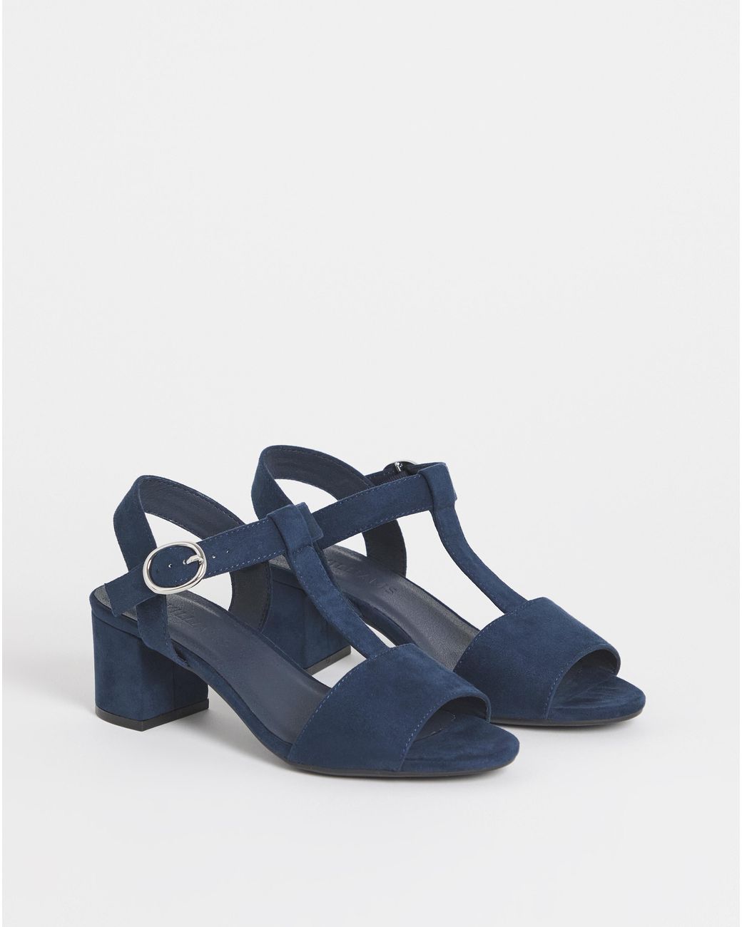 JD Williams Blue T Bar Heeled Sandals Extra Wide
