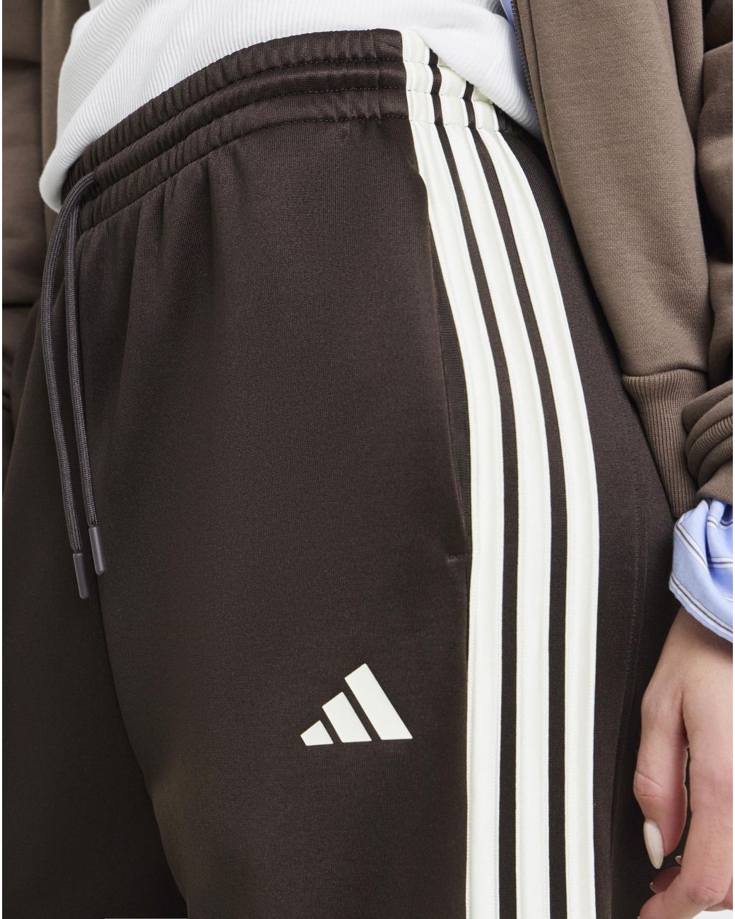 Adidas Brown 3 Stripe Stadium Track Pant