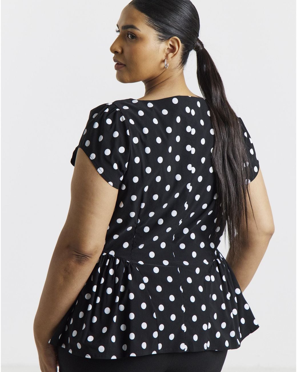 Simply Be Blue Peplum Seam Top