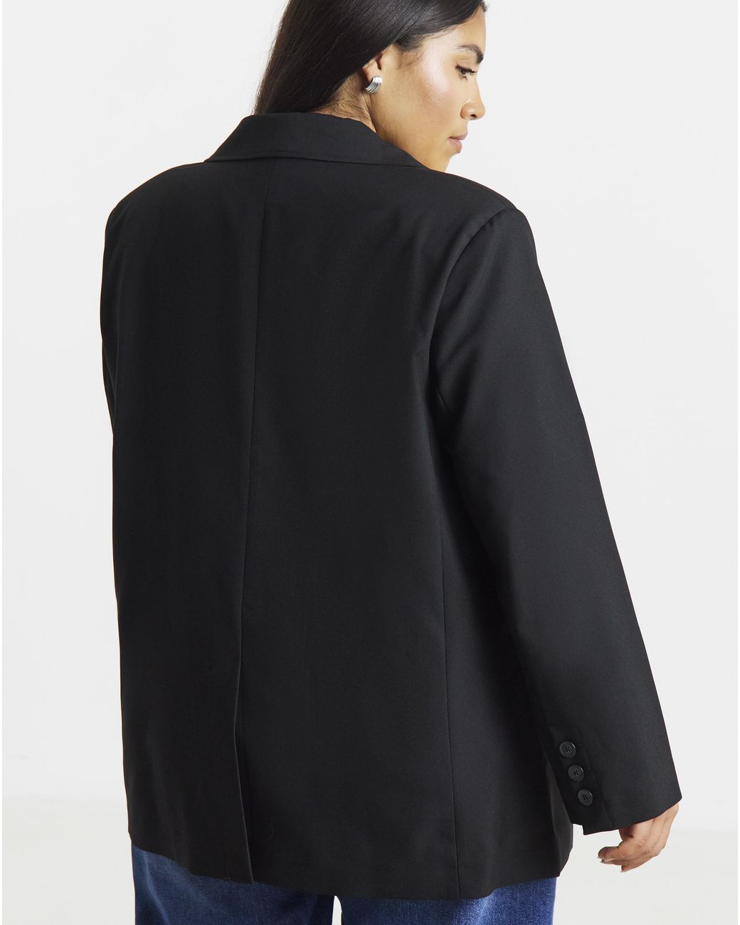 Simply Be Black Oversized Single Breasted Blazer