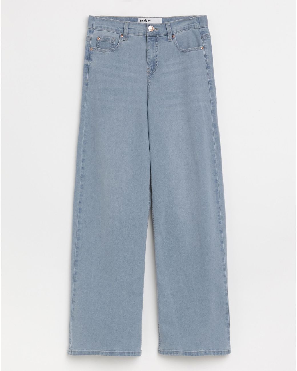 Simply Be Blue Light 24/7 Wide Leg Jeans