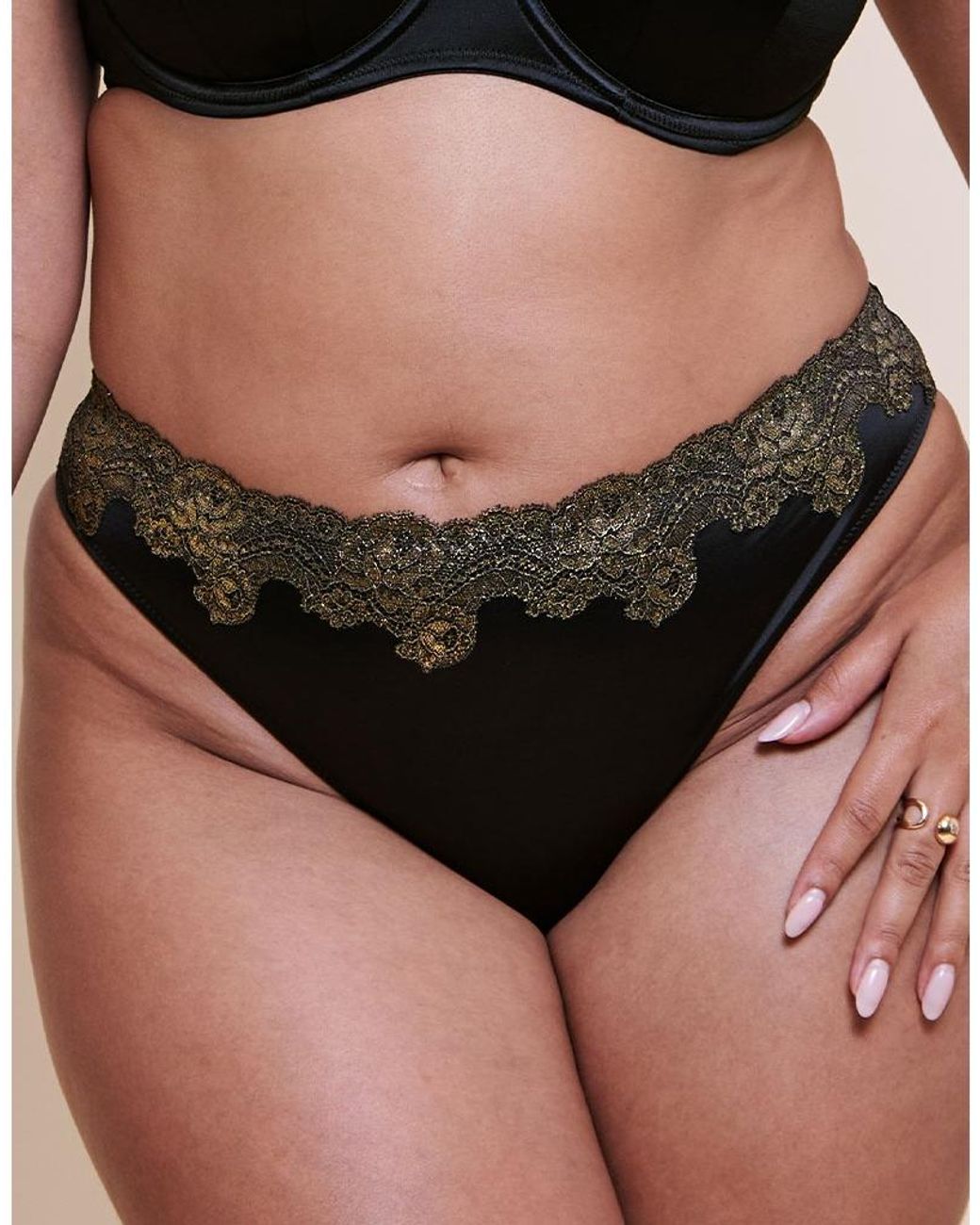 Curvy Kate Black Boost Lace Tanga Brief