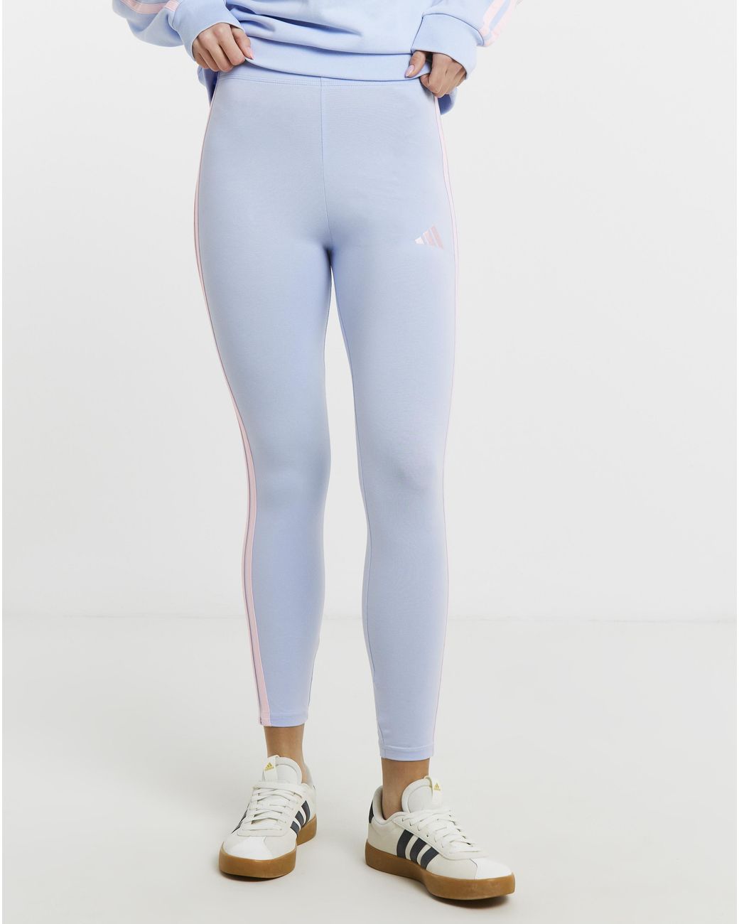 Adidas Blue 3 Stripes Leggings