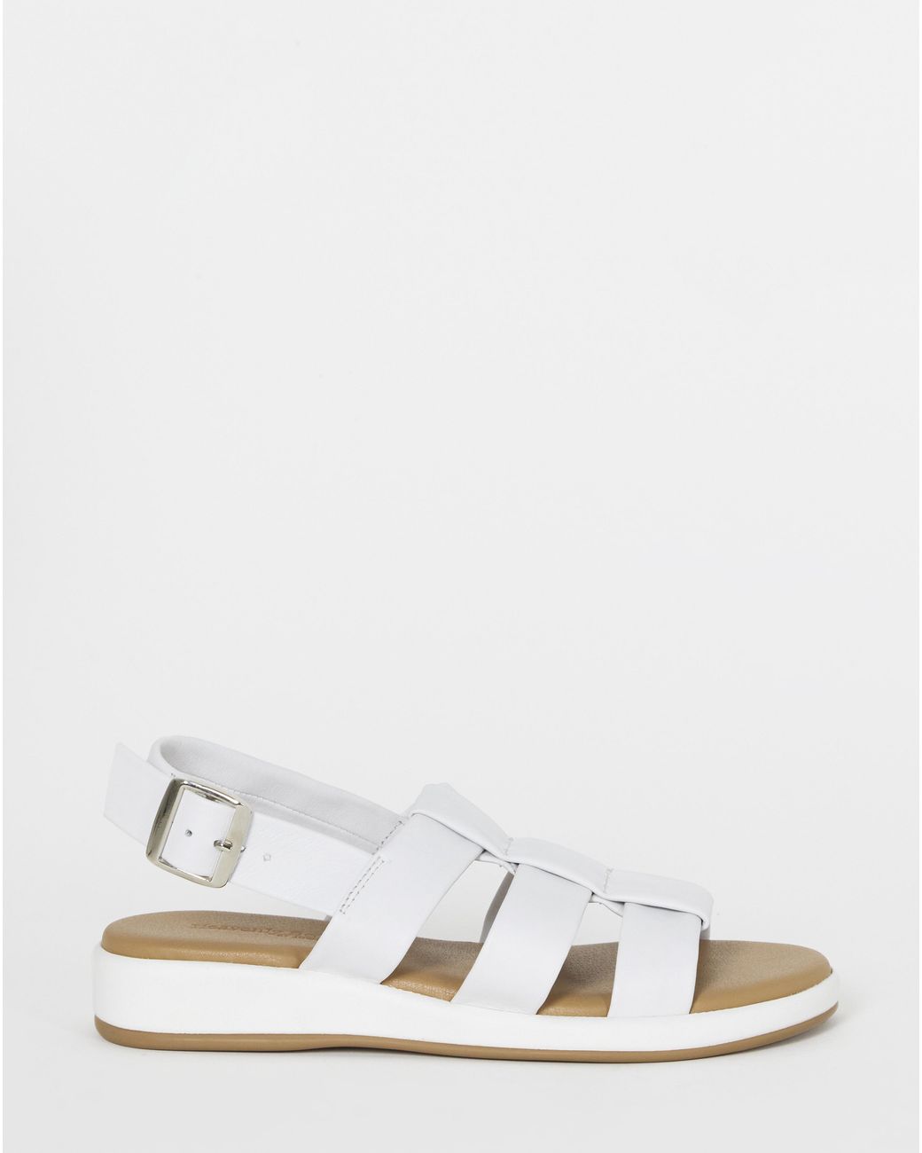 Heavenly Soles White Tubular Fisherman Sandal Wide